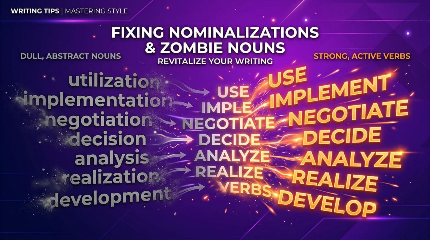 How to Fix Nominalizations: Kill the Zombie Nouns in Your Writing